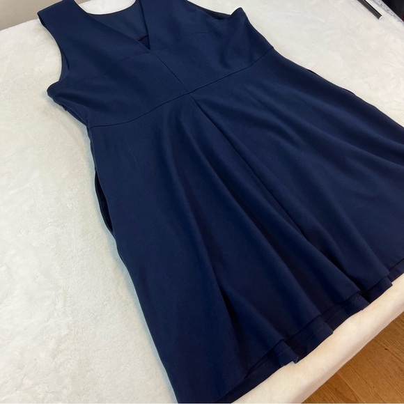 Lands End Ponte Knit Midi Dress Plus Size 22W Stretch Women’s Sleeveless Navy - Picture 7 of 14